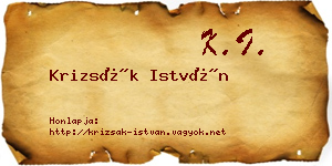Krizsák István névjegykártya